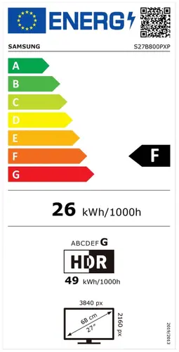 Монитор, Samsung 27B800, 27" IPS LED, 60 Hz, 5 ms GTG, 3840x2160, 300 cd/m2, Flicker Free, PBP, PIP, USB-C 90W, 3xUSB 3.0, Display Port 1.4, 2xHDMI 2.2, Black + Logitech MK250 - Graphite - USINTL - image 6