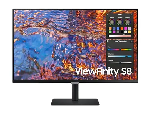 Монитор, Samsung 32B800 32" IPS LED, 60 Hz, 5 ms GTG, 3840x2160, 300 cd/m2, Flicker Free, PBP, PIP, USB-C 90W, 3xUSB 3.0, Display Port 1.4, 2xHDMI 2.2, Black + Logitech MK250 - Graphite - USINTL