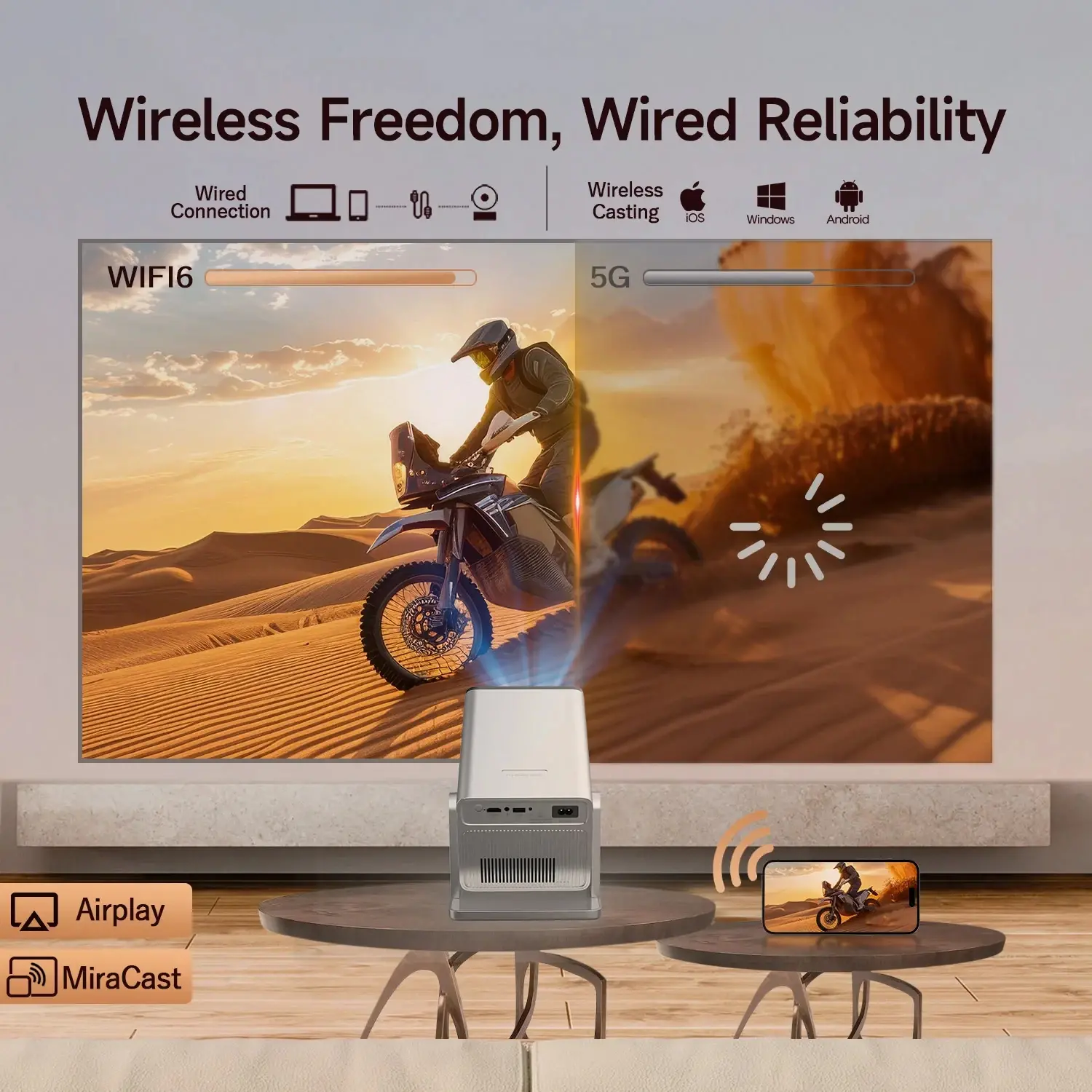 MagCubic мултимедиен проектор Home Multimedia Projector X7 - 4K, Android 14, Wi-Fi, Bluetooth 5.4 - image 7