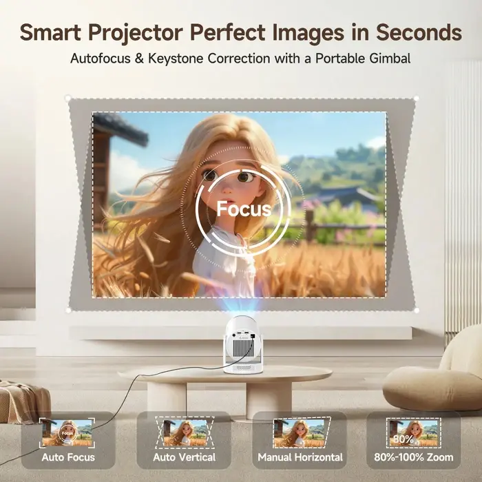 MagCubic преносим мултимедиен проектор Portable Multimedia Projector HY320 Pro - 4K, Android 14, Wi-Fi, Bluetooth 5.4 - image 3