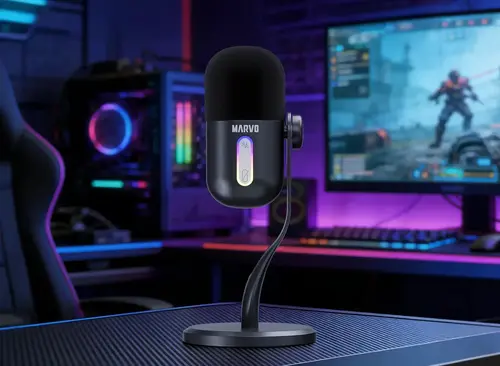 Marvo Геймърски микрофон Gaming USB Microphone - Blast 50 MIC-08 Black - USB, RGB - image 10