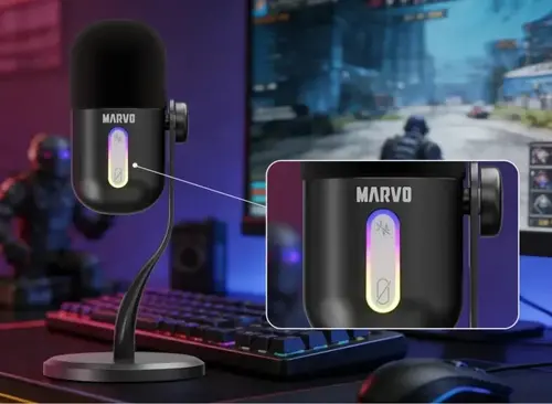Marvo Геймърски микрофон Gaming USB Microphone - Blast 50 MIC-08 Black - USB, RGB - image 13
