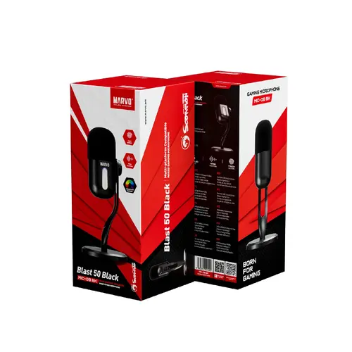 Marvo Геймърски микрофон Gaming USB Microphone - Blast 50 MIC-08 Black - USB, RGB - image 8