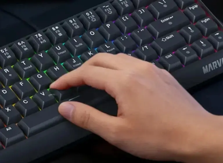 Marvo безжична механична геймърска клавиатура Wireless Gaming Mechanical keyboard Saber 65W KG965W - 1K, Banana Crystal [Linear], (English US) - image 11