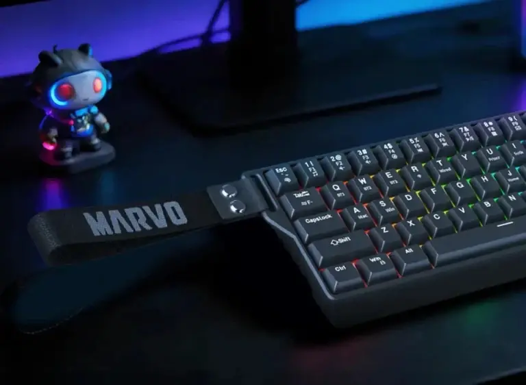 Marvo безжична механична геймърска клавиатура Wireless Gaming Mechanical keyboard Saber 65W KG965W - 1K, Banana Crystal [Linear], (English US) - image 13
