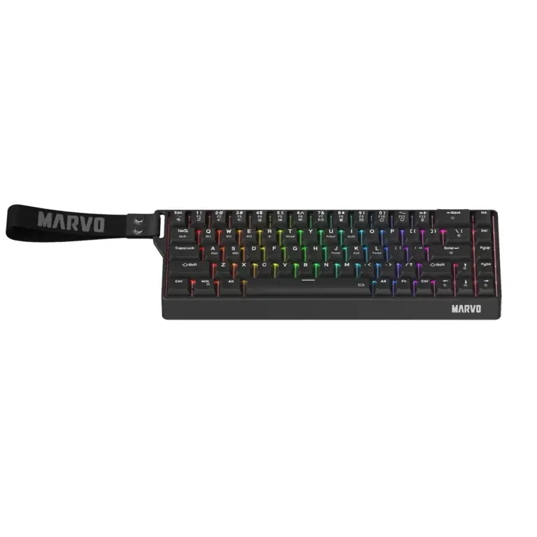Marvo безжична механична геймърска клавиатура Wireless Gaming Mechanical keyboard Saber 65W KG965W - 1K, Banana Crystal [Linear], (English US) - image 5