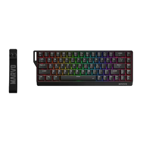 Marvo безжична механична геймърска клавиатура Wireless Gaming Mechanical keyboard Saber 65W KG965W - 1K, Banana Crystal [Linear], (English US) - 7