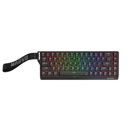 Marvo безжична механична геймърска клавиатура Wireless Gaming Mechanical keyboard Saber 65W KG965W - 1K, Banana Crystal [Linear], (English US) - 1