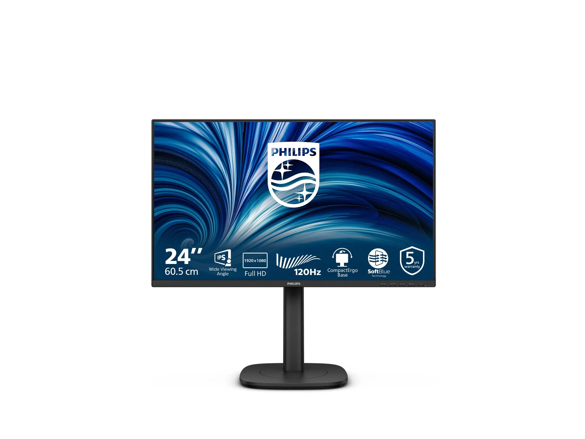 PHILIPS 23.8inch 1920x1080 120Hz IPS plat H/A 150 MM certificat TUV EyeSafe USB HUB boxe DP HDMI 300cd/m2 TCO 10