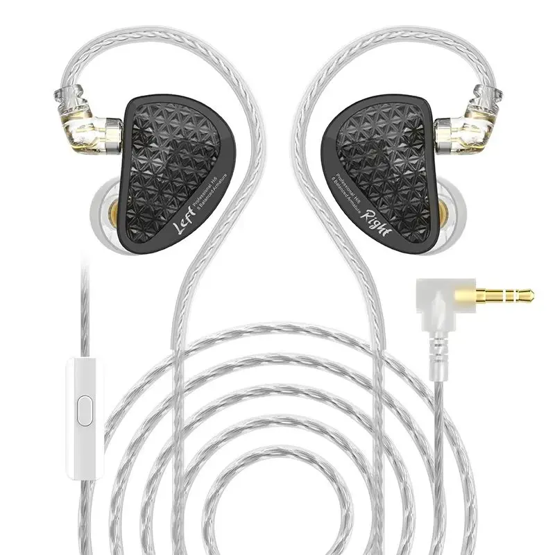 KZ професионални слушалки Hi-Fi In-Ear-Monitors - AS16 PRO - Mic, Black