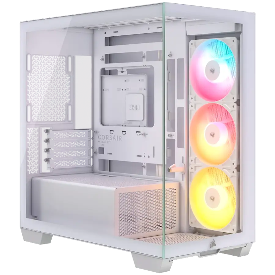 Carcasă Corsair 2800X RS-R ARGB Micro-ATX cu sticlă panoramică, alb