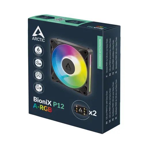 Вентилатор ARCTIC BioniX P12 A-RGB PWM 120mm Daisy Chain - Черен - image 6