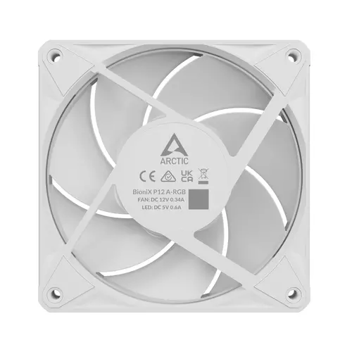 Вентилатор ARCTIC BioniX P12 A-RGB PWM 120mm Daisy Chain - Бял - image 5