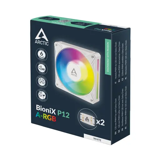 Вентилатор ARCTIC BioniX P12 A-RGB PWM 120mm Daisy Chain - Бял - image 6
