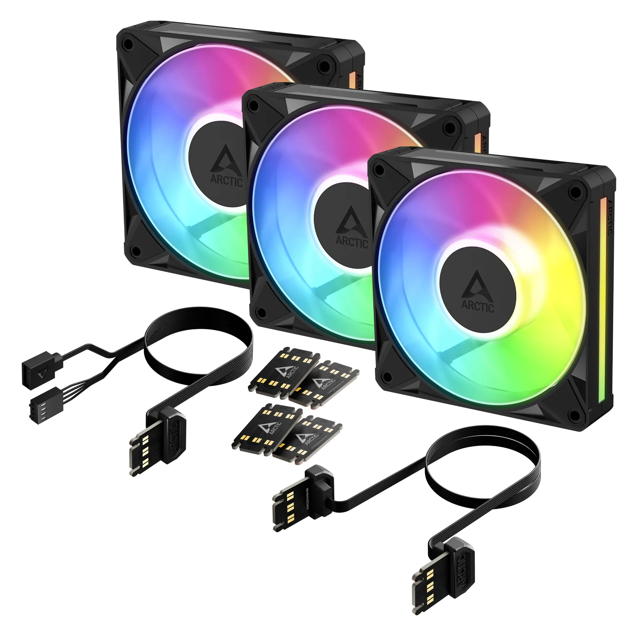 Комплект вентилатори ARCTIC BioniX P12 A-RGB PWM 120mm Daisy Chain - Черен - image 2