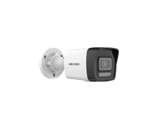 Камера, HikVision 4 MP Smart Hybrid Light Fixed Bullet Network Camera, 4 mm, F1.6, IR, White Light up to 30m, H.265+, IP67, built-in microphone, 12Vdc/PoE 6.5W - image 1