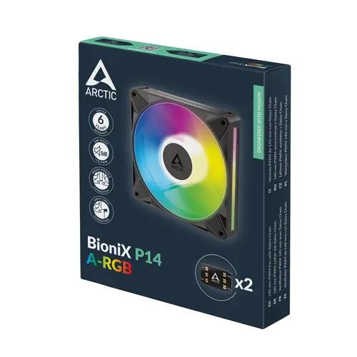 Вентилатор ARCTIC BioniX P14 A-RGB PWM 140mm Daisy Chain - Черен - image 6