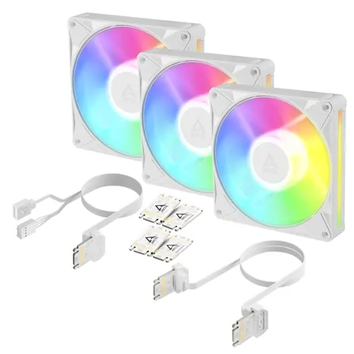 Комплект вентилатори ARCTIC BioniX P14 A-RGB PWM 140mm Daisy Chain - Бял - 2