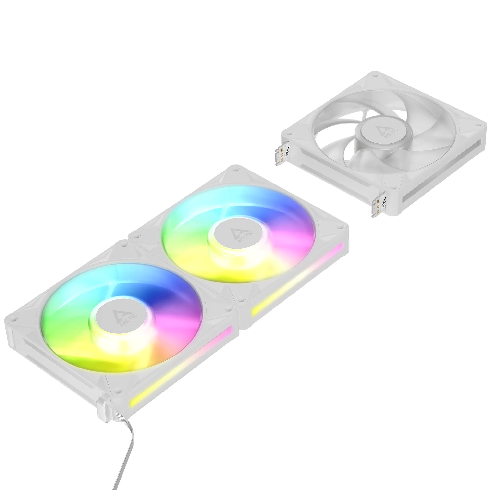 Комплект вентилатори ARCTIC BioniX P14 A-RGB PWM 140mm Daisy Chain - Бял - image 2