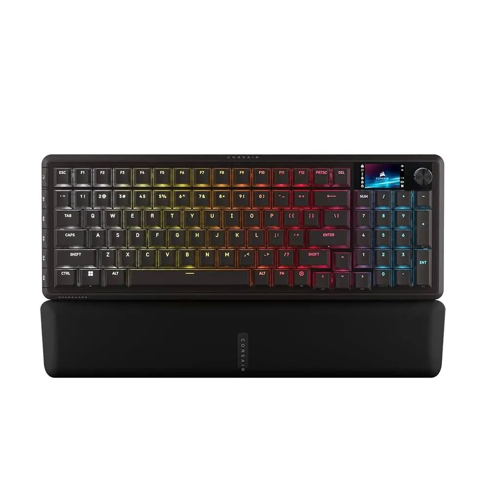 CORSAIR VANGUARD 96 Wireless Mechanical Gaming Keyboard, Backlit RGB LED, CORSAIR MLX Plasma, Black, Black PBT DS Keycaps