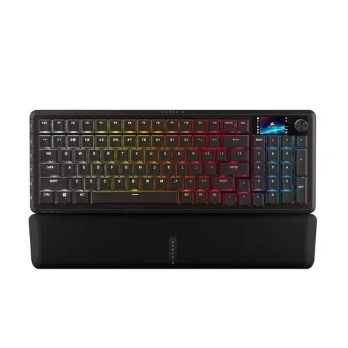 CORSAIR VANGUARD 96 Wireless Mechanical Gaming Keyboard, Backlit RGB LED, CORSAIR MLX Plasma, Black, Black PBT DS Keycaps
