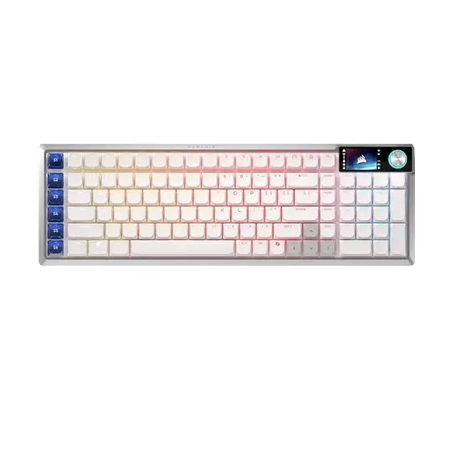 CORSAIR Vanguard Air 99 Wireless Low Profile Optical-Mechanical Gaming Keyboard, Backlit RGB LED, CORSAIR LP OPX, White, PBT DS
