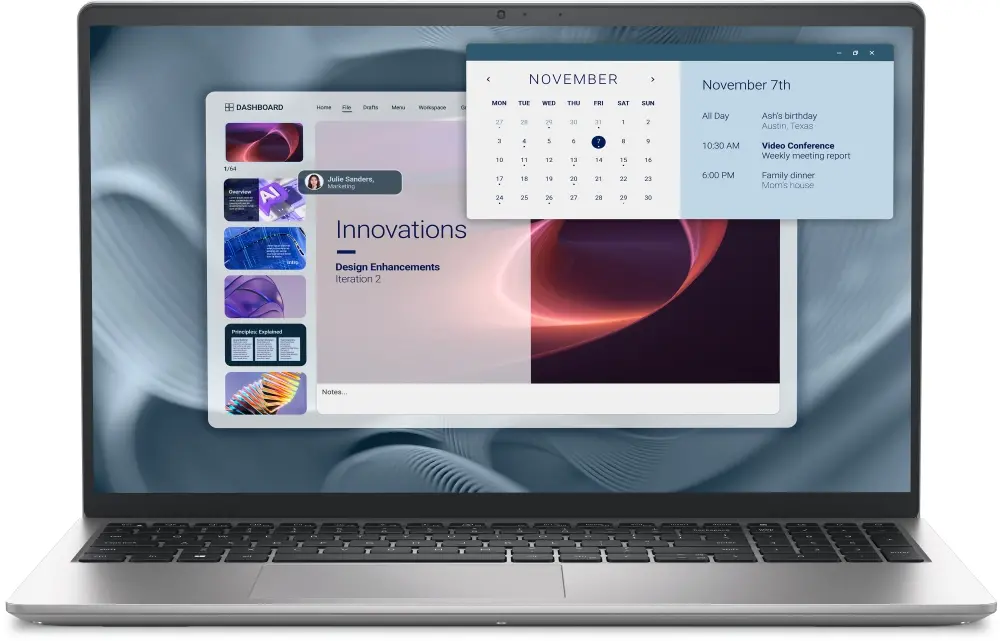 Лаптоп, Dell Pro 15 Essential PV15250, Intel Core 3 100U (6 cores, up to 4.7 GHz), 15.6" FHD (1920x1080) 120Hz WVA AG, 8GB DDR5, 512GB, Intel UHD Graphics, HD RGB cam, Wi-Fi 6, FPR, BG kbd, Ubuntu, Platinum Silver, 3Y PS+Canon PIXMA MG2551S All-In-One, Grey