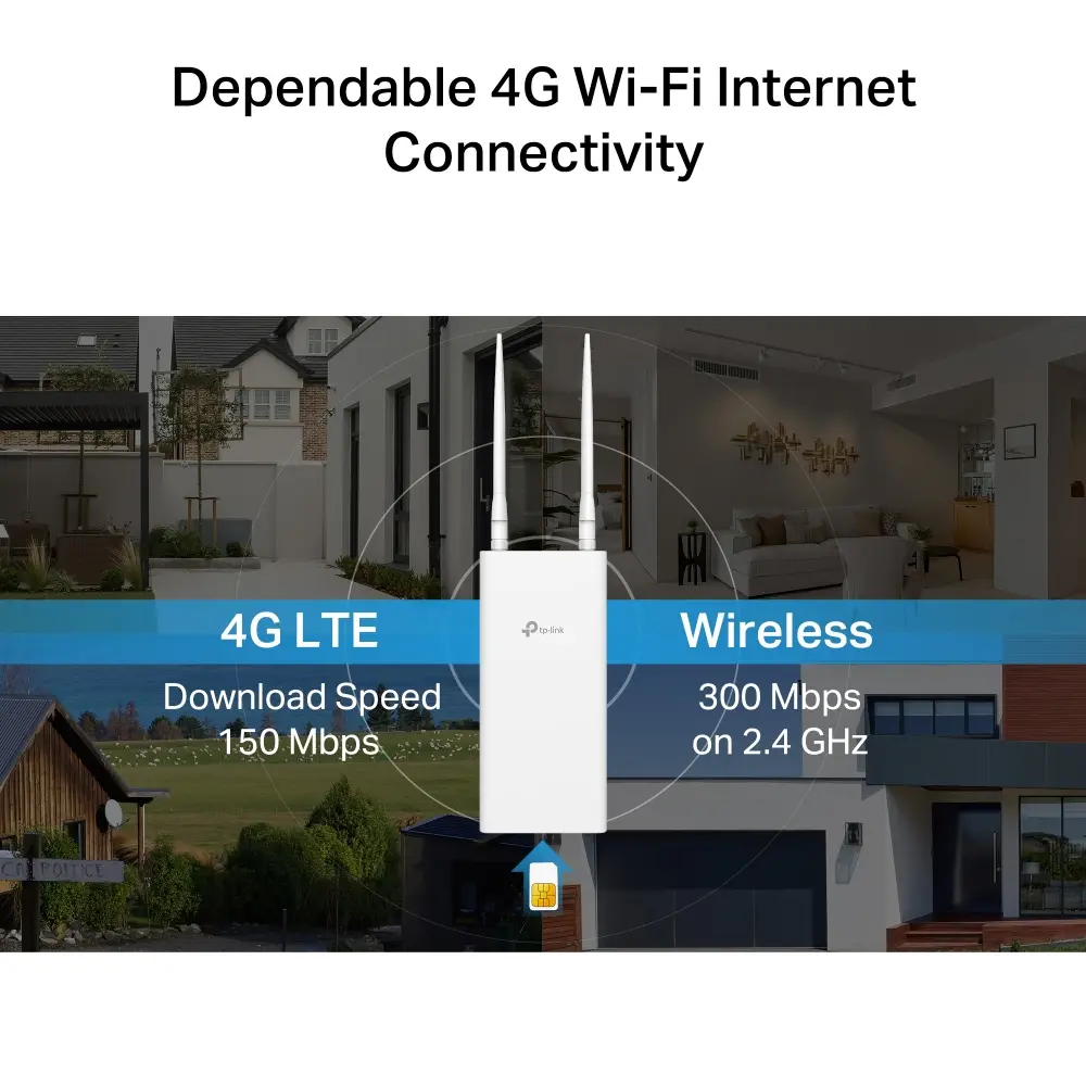 Безжичен рутер TP-LINK TL-MR100-Outdoor, N300, 4G LTE, 2 външни WiFi антени - image 5