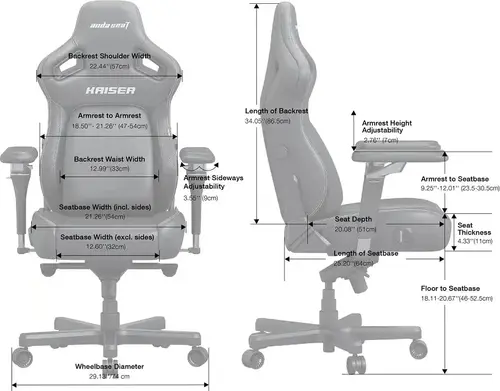 Anda Seat геймърски стол Gaming Chair Kaiser 4 V2 - Fabric Dark Grey - 8