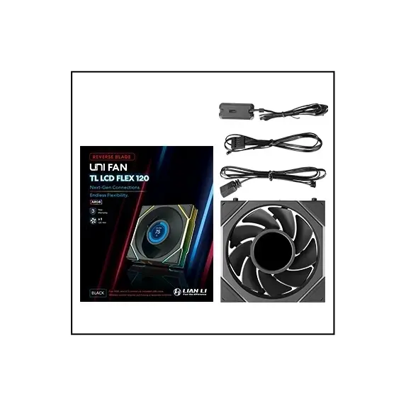 Lian Li вентилатор Fan 120mm - UNI FAN TL LCD FLEX - Black, Reverse - image 4