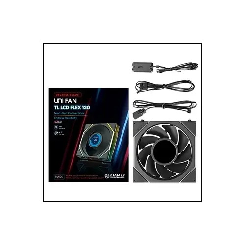 Lian Li вентилатор Fan 120mm - UNI FAN TL LCD FLEX - Black, Reverse - 5