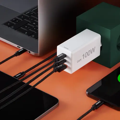 Зарядно устройство, 3 порта, Hama Wireless charger USB-C USB-A 100W White - PN 00201997 - 5