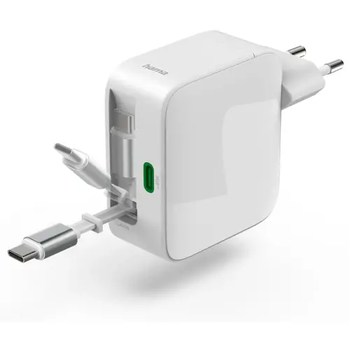 Зарядно устройство, бързо, 2 порта Hama Wireless charger USB-C 65W - PN 00201957