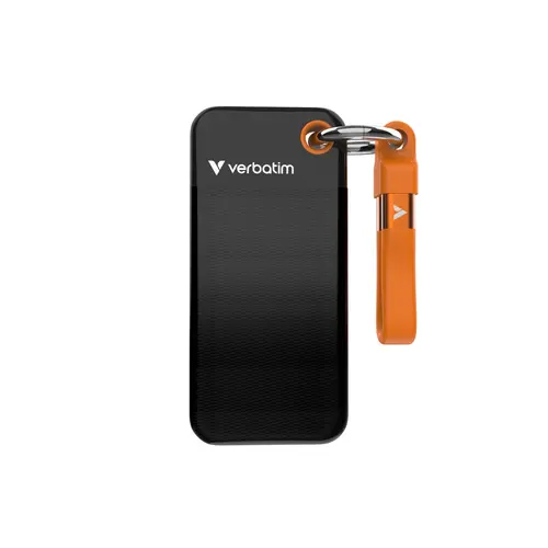 Твърд диск, Verbatim Pocket SSD USB 3.2 Gen 2 512GB Black/Orange