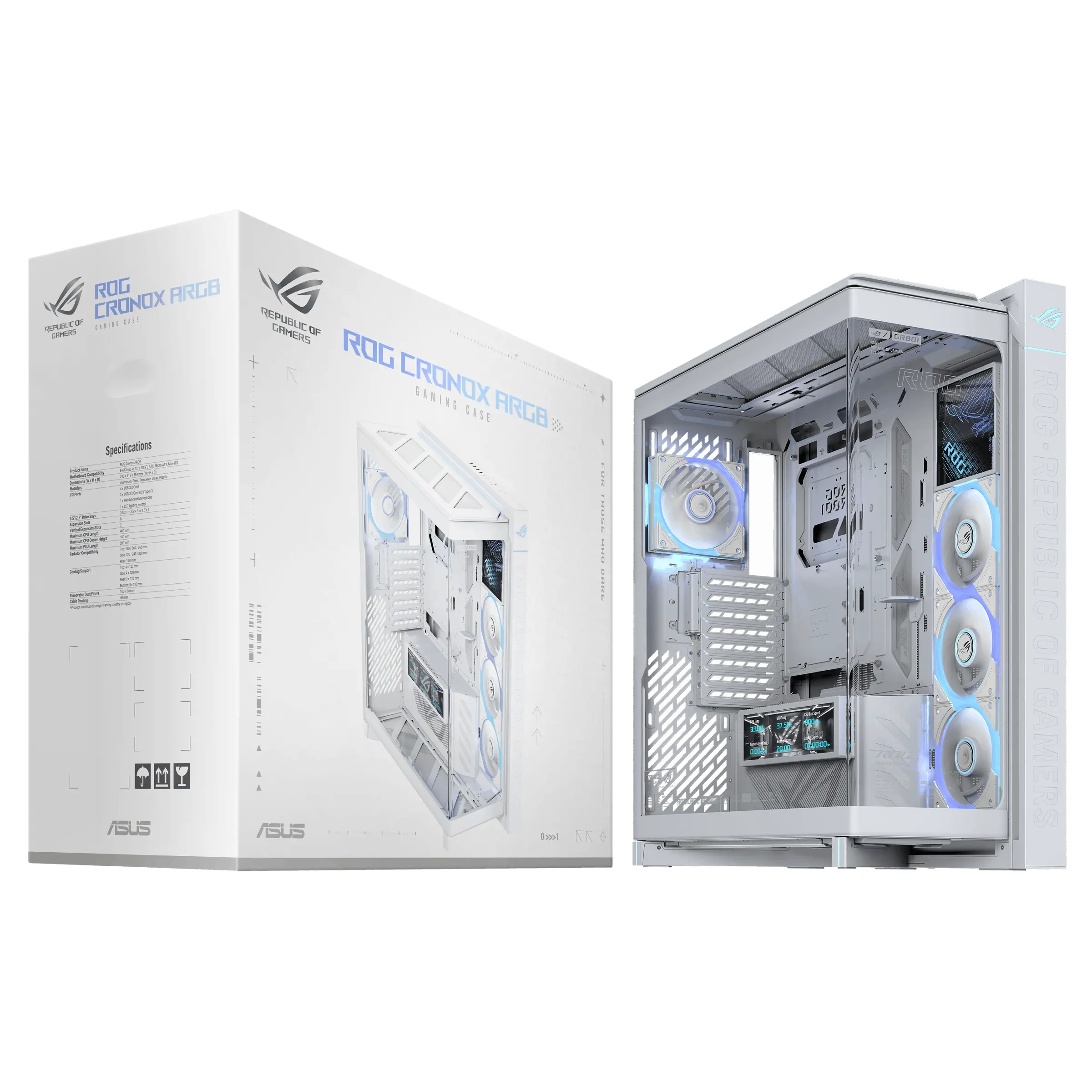 Кутия ASUS ROG CRONOX ARGB E-ATX Mid-Tower - White - image 16