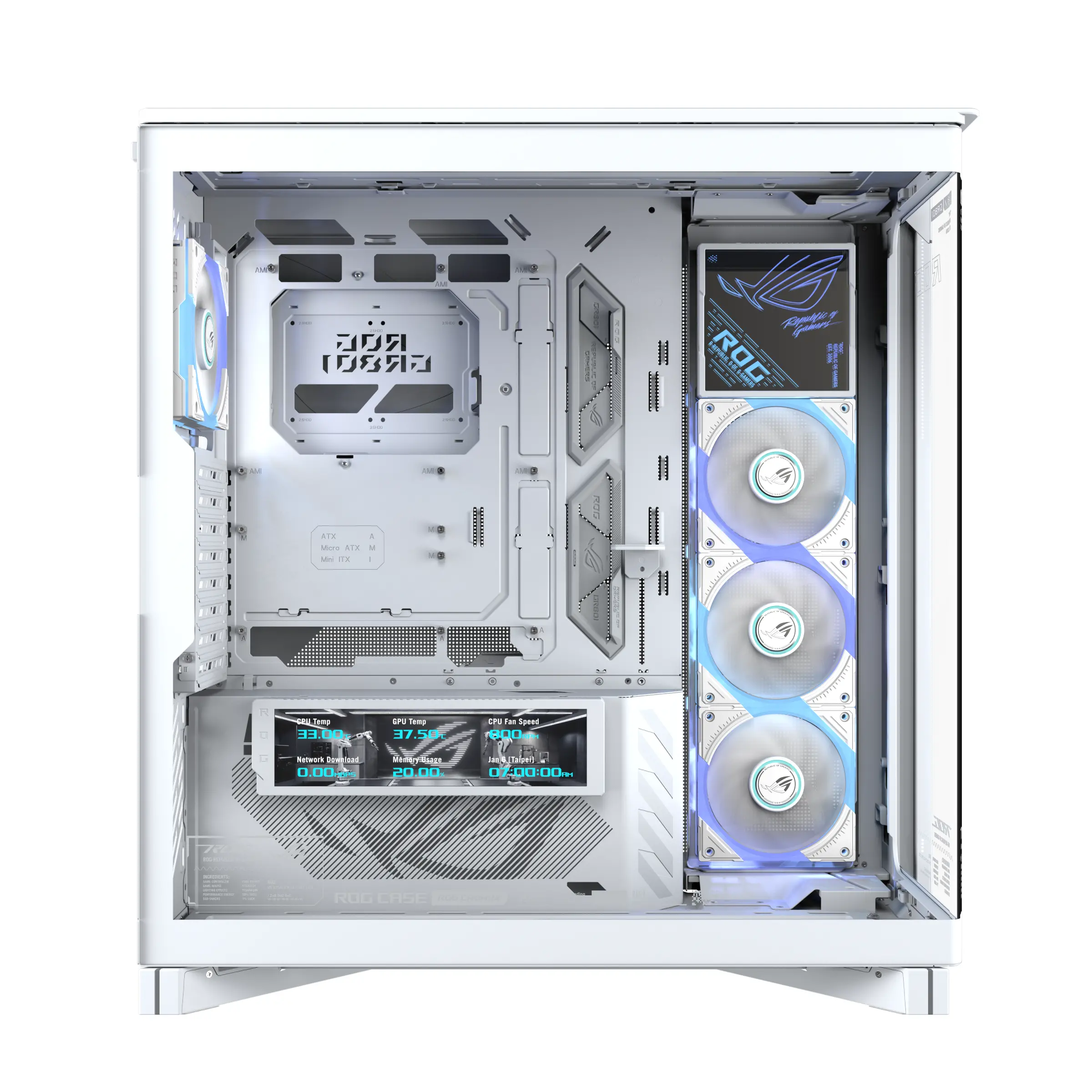 Кутия ASUS ROG CRONOX ARGB E-ATX Mid-Tower - White - image 7