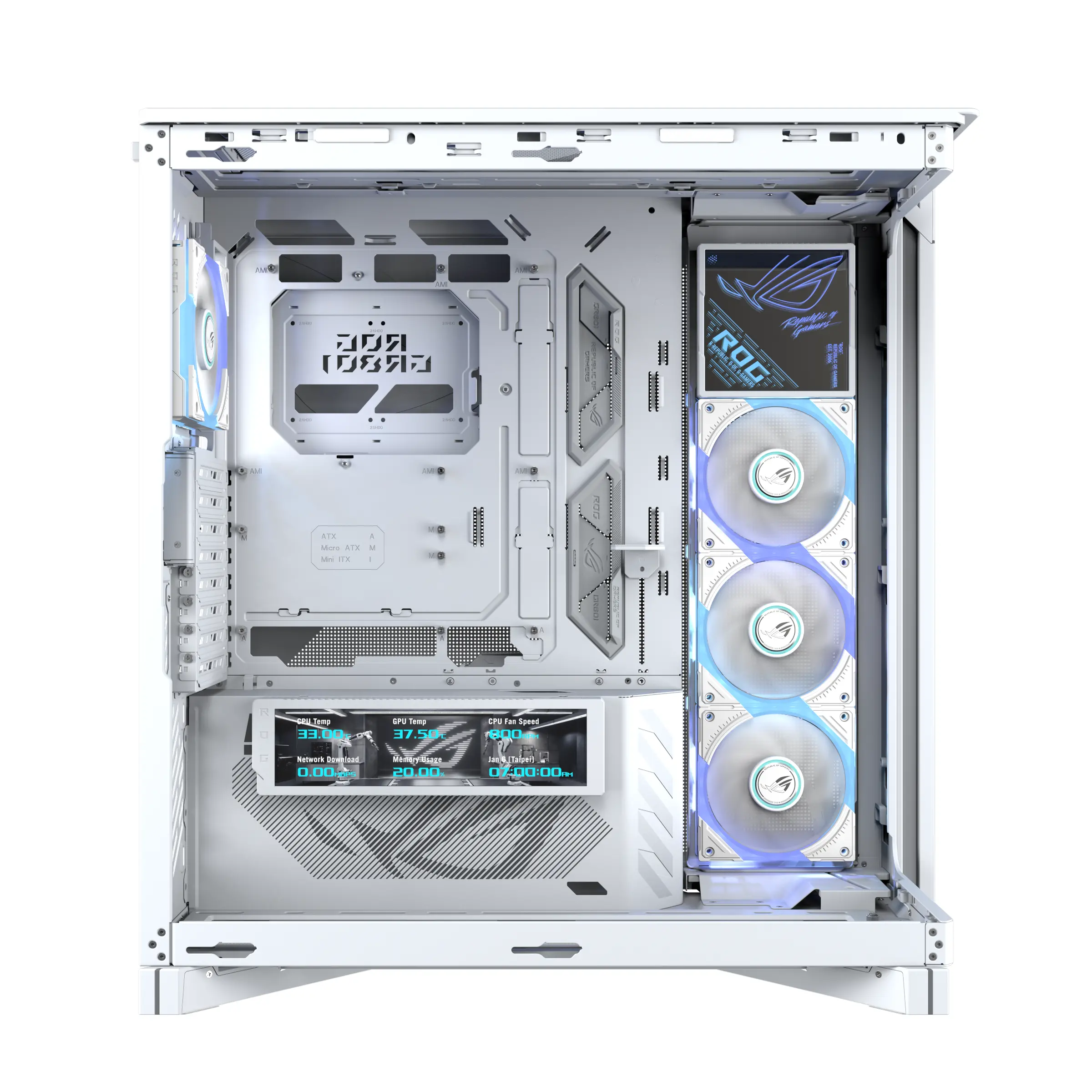 Кутия ASUS ROG CRONOX ARGB E-ATX Mid-Tower - White - image 8