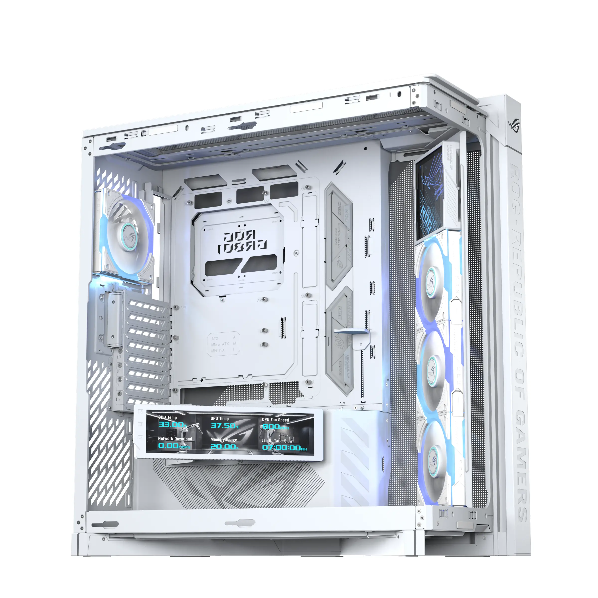 Кутия ASUS ROG CRONOX ARGB E-ATX Mid-Tower - White - image 9