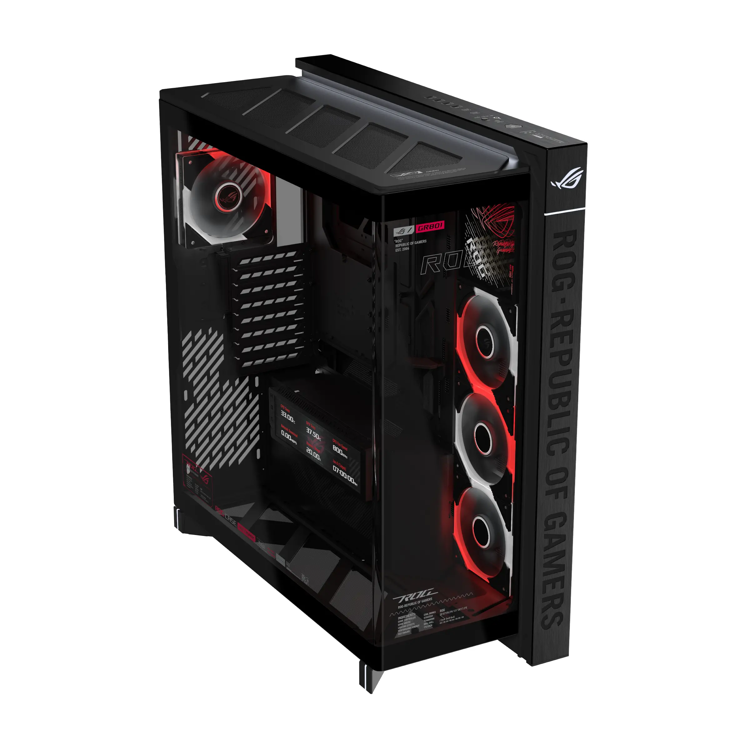 Кутия за компютър, Asus ROG Cronox GR801 Curved TG ARGB - image 2