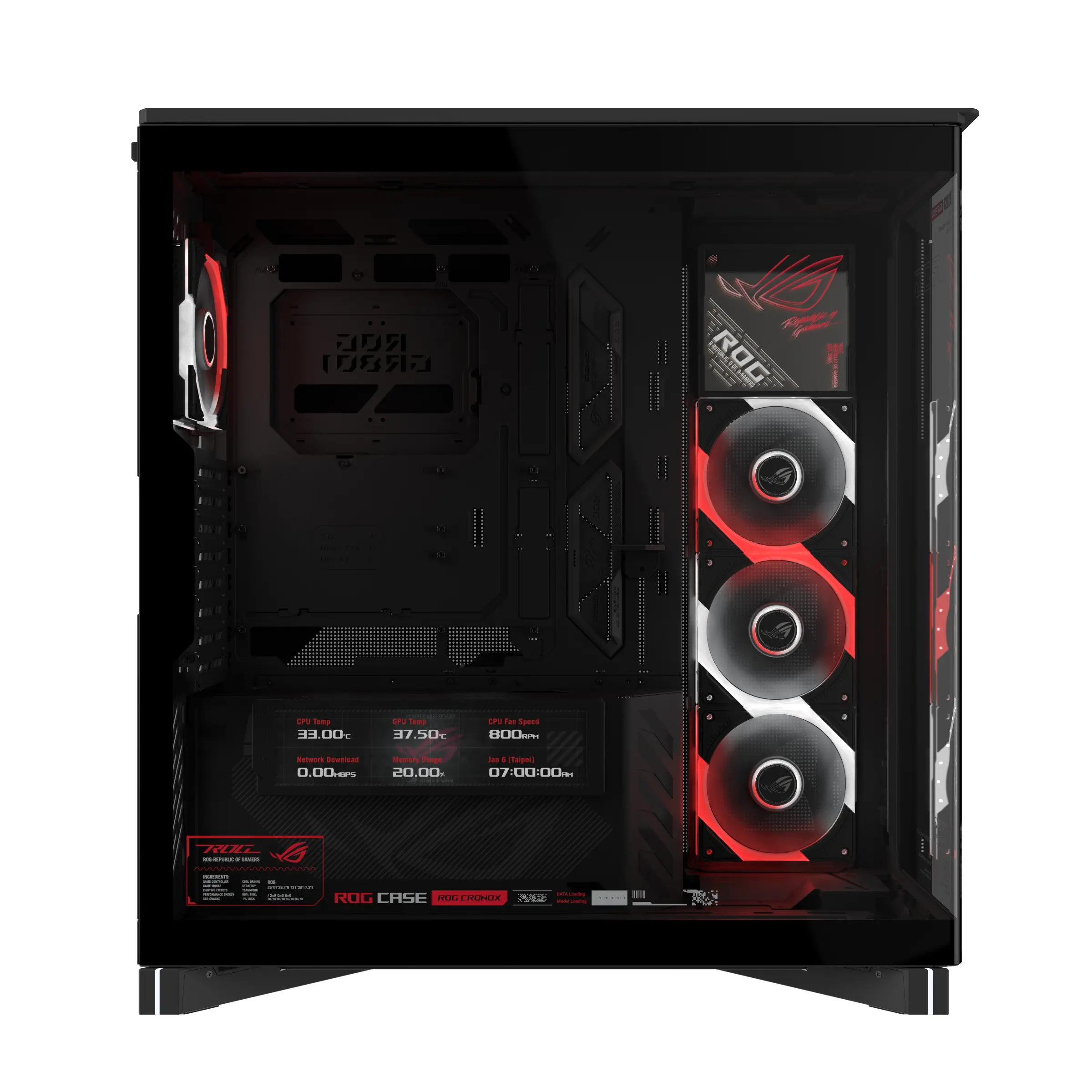 Кутия за компютър, Asus ROG Cronox GR801 Curved TG ARGB - image 7