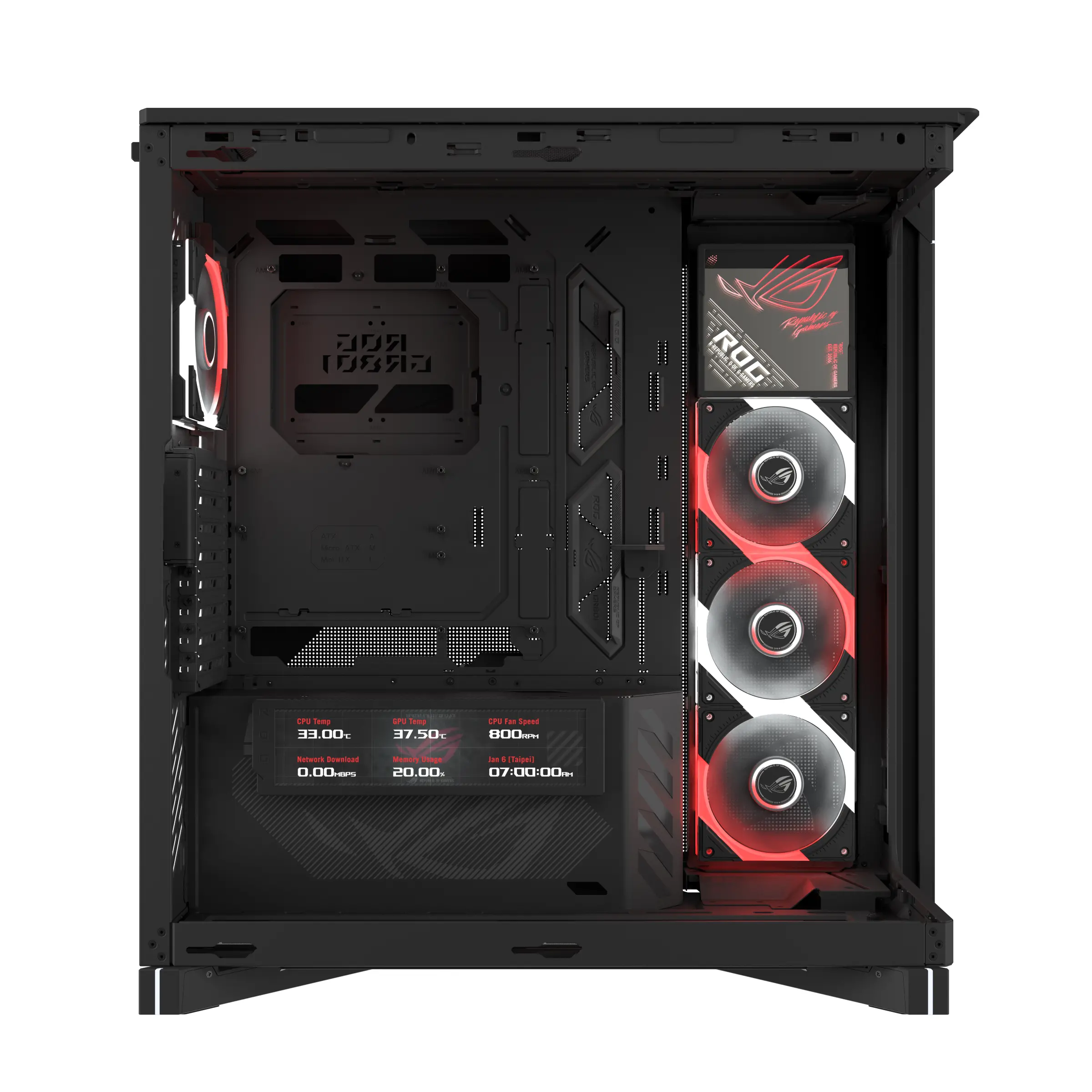 Кутия за компютър, Asus ROG Cronox GR801 Curved TG ARGB - image 8