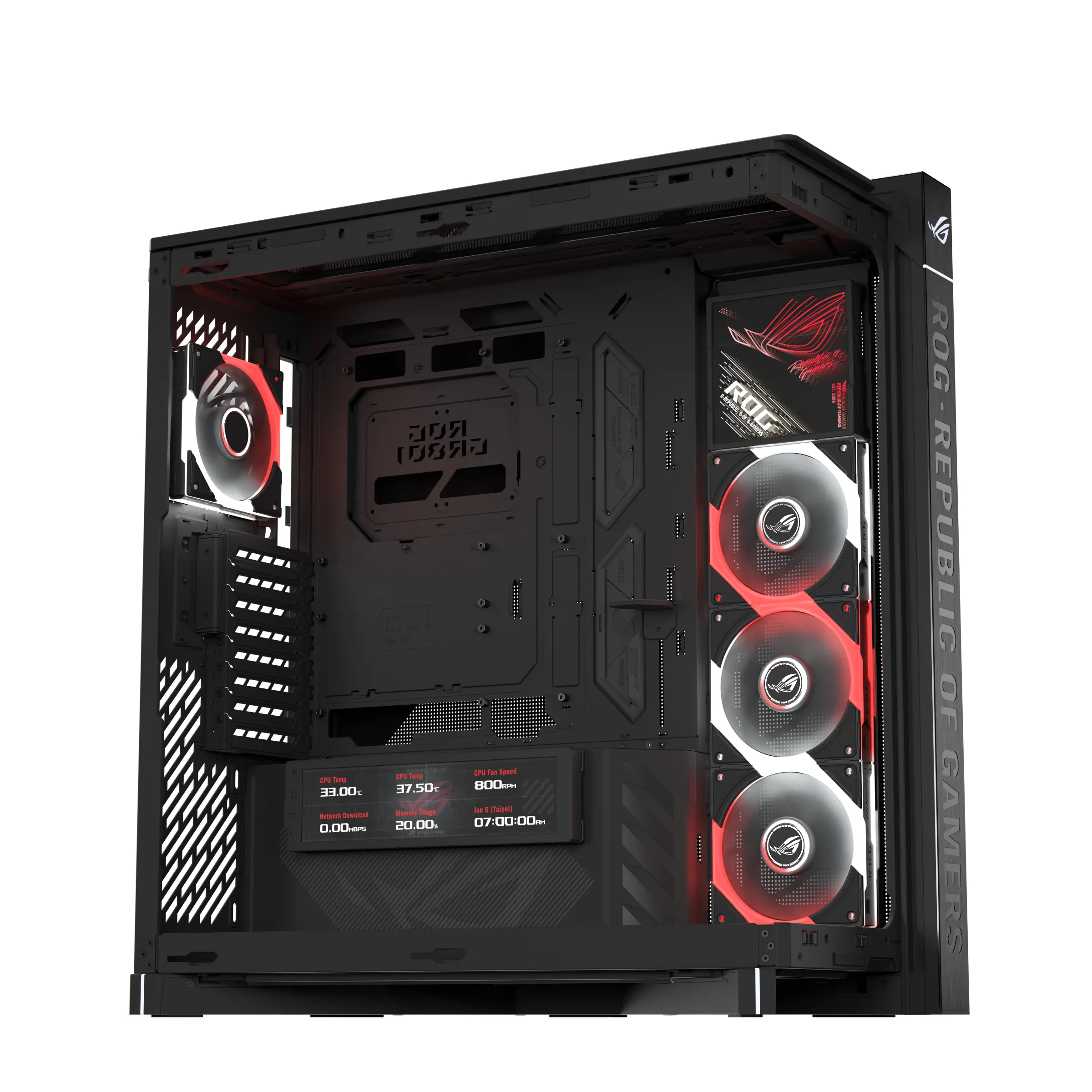 Кутия за компютър, Asus ROG Cronox GR801 Curved TG ARGB - image 9