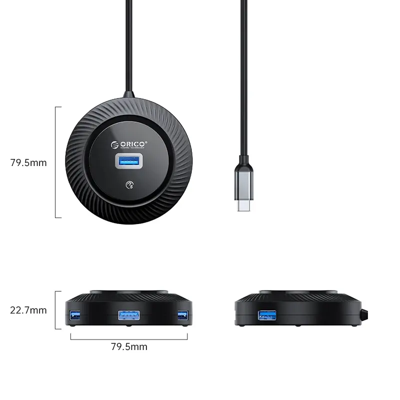 Orico хъб USB3.0 HUB Type-C - 4 x USB3.0 - YK2-C3-03-BK - image 2