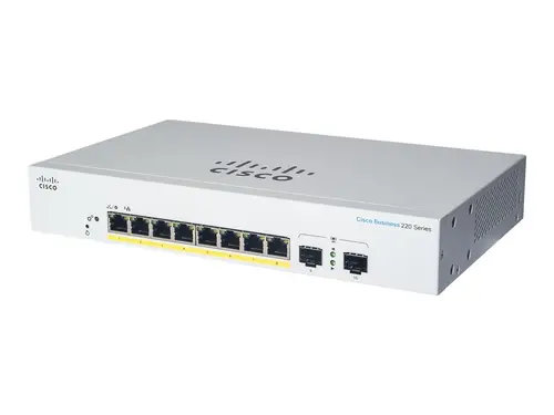 Комутатор, Cisco CBS220 Smart 8-port GE, PoE, Ext PS, 2x1G SFP - image 1