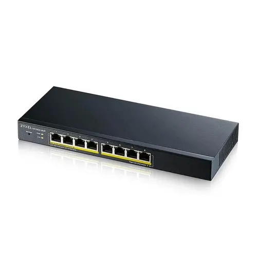 Комутатор, ZyXEL GS1900-8HP, 8-port GbE L2 PoE Smart Switch, 802.3at, desktop, fanless, 70 Watt - image 1