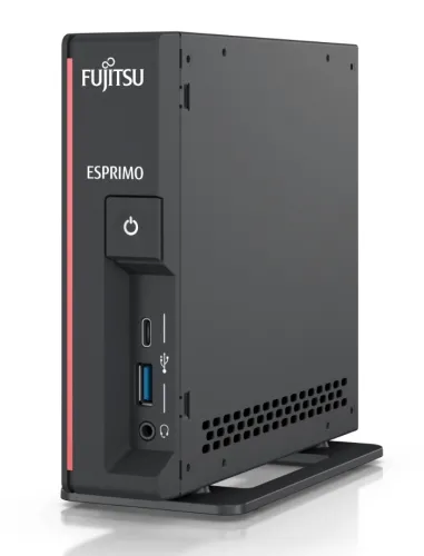 Настолен компютър, Fujitsu ESPRIMO G5011 ~0.86 liters, Intel Pentium G6400, 4GB DDR4-3200, SSD PCIe 128GB M.2 NVMe Value, Mounting Kit for 2,5"HDD, Country kit (INT), AC-Adapter 19V/65W, Load Win10 Pro(64) R3+Office 1mth Trial, Optical USB mouse black, Win10 Pro Entry - image 1