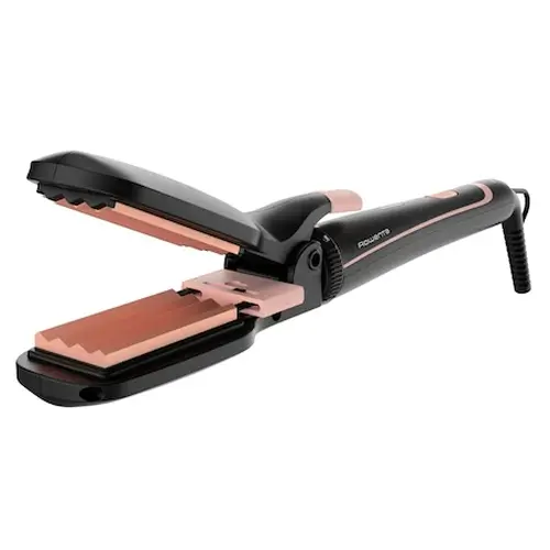 Маша, Rowenta CF4231F0 Multi Styler Infinite looks 14 in 1, conical, monotemp, accessories: conical curling wand, 2 in 1 straightening and crimping plates, eliptic waving wand, cool tip, pouch, heating indicator, heat-up time 60s, hanging loop - image 5