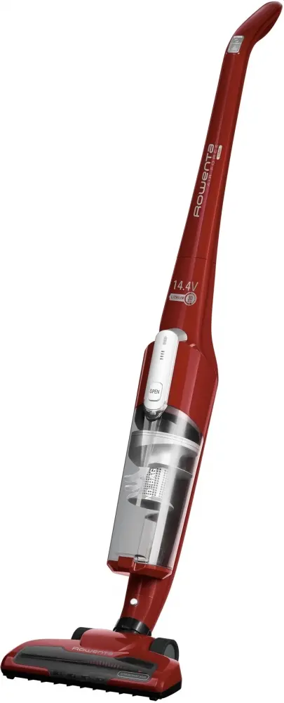 Прахосмукачка, Rowenta RH6543WH, AIR FORCE EXTREME, cyclonic technology, 14.4V lithium ion battery, up to 30 min. running time, 5 h recharging time, Head with LED, dust container capacity: 0.65 L, 80 dB(A), red