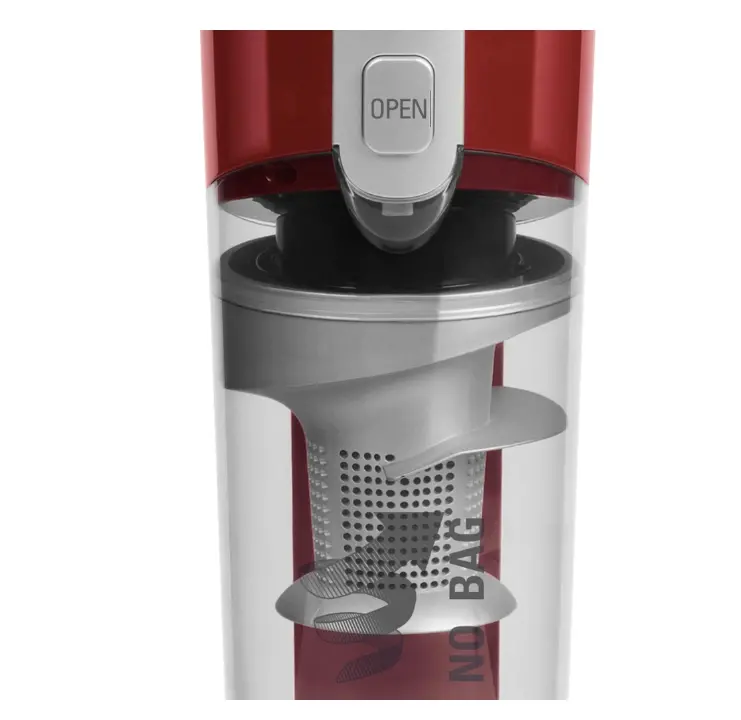 Прахосмукачка, Rowenta RH6543WH, AIR FORCE EXTREME, cyclonic technology, 14.4V lithium ion battery, up to 30 min. running time, 5 h recharging time, Head with LED, dust container capacity: 0.65 L, 80 dB(A), red - image 4