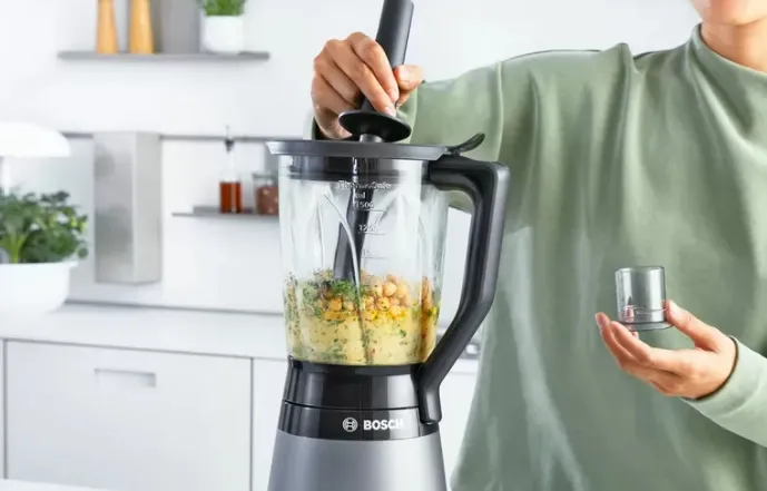 Блендер, Bosch MMB6172S Series 4, VitaPower Blender, 1200 W, Glass ThermoSafe jug 1.5 l, Two speed settings and pulse function, ProEdge stainless steel blades made in Solingen, Silver - image 6